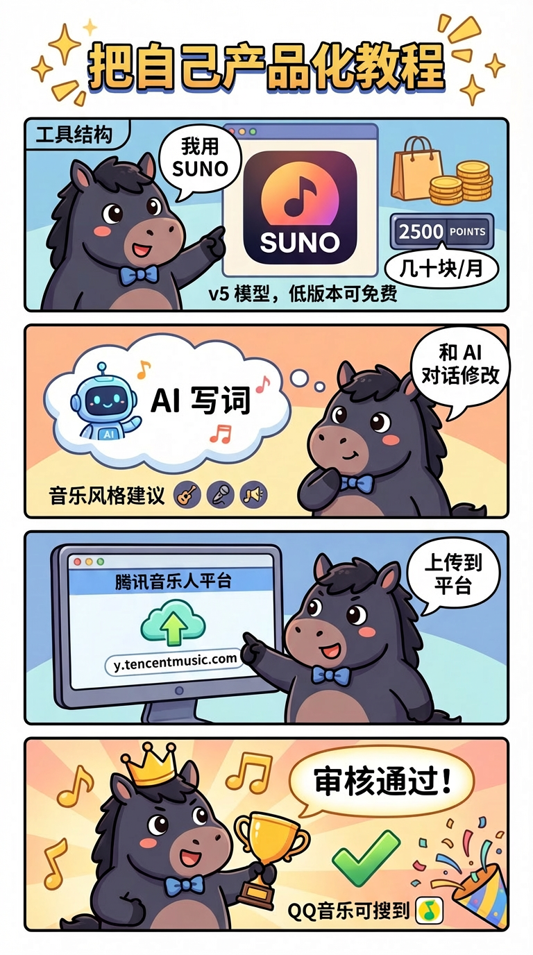 怎样用AI 工具写歌赚钱变现？歌曲上传QQ音乐平台即可分成，附教程